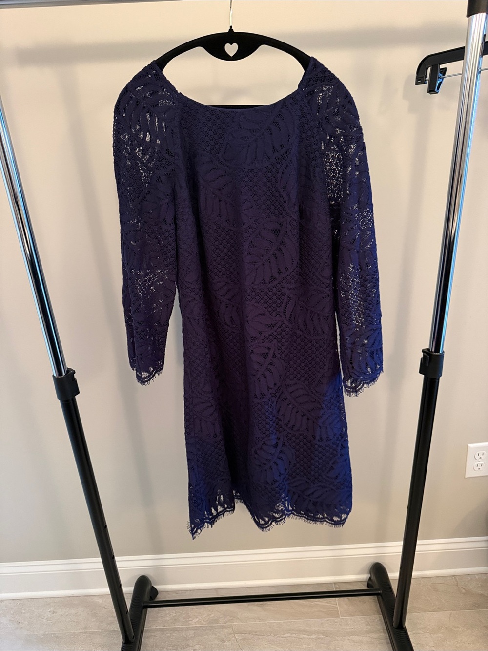 Lilly Pulitzer Navy Lace Long-Sleeve Shift Dress